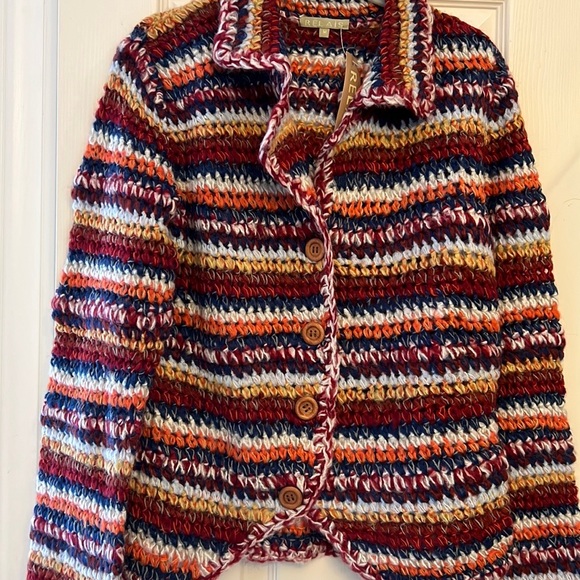 Multi color button down sweater - Picture 3 of 8